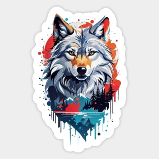 Forest Wolf AI Art Sticker